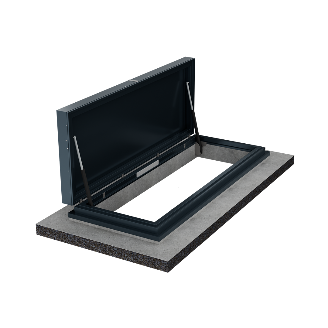 Electric Opening Hatch MHE|1500x3000mm|Curb Mount (Steel/Timber)