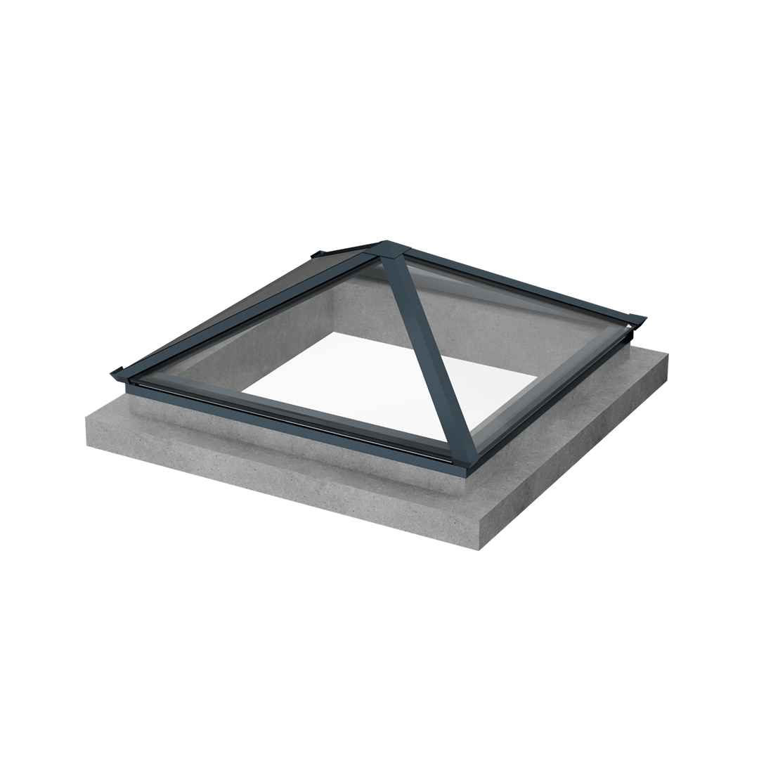 Glass Pyramid Skylight|900x900mm|Curb Mount (Steel/Timber)|Double