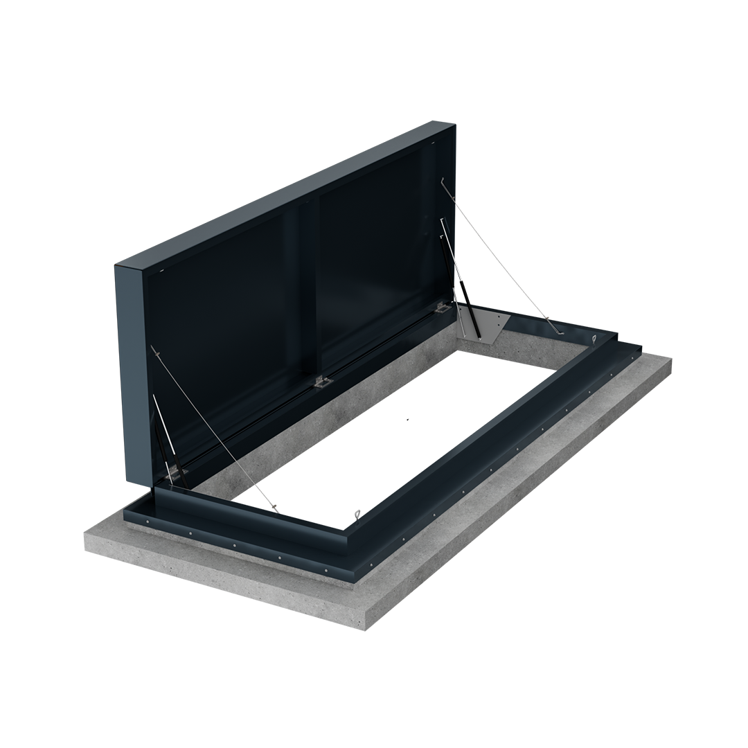 Extra Large Manual Metal Hatch MHX|3000x3500mm|Curb Mount (Steel/Timber)
